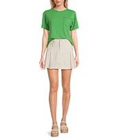 C&V Chelsea & Violet Crew Neck Short Sleeve Front Pocket Coordinating T-Shirt