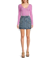 C&V Chelsea & Violet Coordinating Denim Cargo Skirt