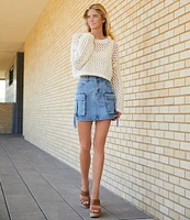 C&V Chelsea & Violet Coordinating Denim Cargo Skirt