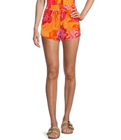 C&V Chelsea & Violet Drawstring Printed Pull On Coordinating Shorts