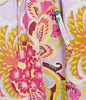 C&V Chelsea & Violet Drawstring Paisley Printed Pull On Coordinating Shorts