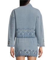 C&V Chelsea & Violet Eyelet Hem Coordinating Denim Jacket