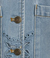 C&V Chelsea & Violet Eyelet Hem Coordinating Denim Jacket