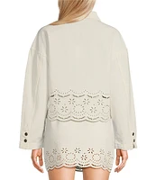 C&V Chelsea & Violet Eyelet Hem Coordinating Denim Jacket