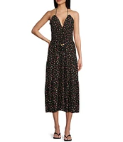 C&V Chelsea & Violet Ditsy Floral Printed Halter Midi Dress