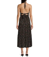 C&V Chelsea & Violet Ditsy Floral Printed Halter Midi Dress