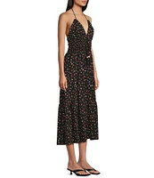 C&V Chelsea & Violet Ditsy Floral Printed Halter Midi Dress