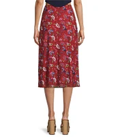 C&V Chelsea & Violet Floral Printed Mesh Midi Skirt