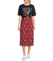 C&V Chelsea & Violet Floral Printed Mesh Midi Skirt