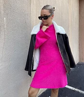 C&V Chelsea & Violet Zip-Front Sherpa Collar & Faux Suede Jacket