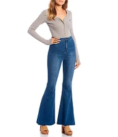 C&V Chelsea & Violet High Rise Raw Edge Flare Jeans