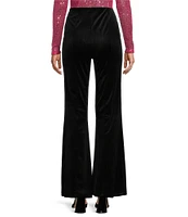 C&V Chelsea & Violet High Rise Velvet Pull On Flare Pants