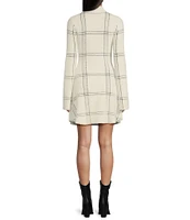 C&V Chelsea & Violet Long Sleeve Plaid Flare Sweater Dress