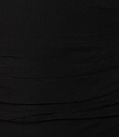 C&V Chelsea & Violet Long Sleeve V-Neck Rosette Mesh Dress