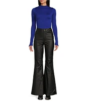 C&V Chelsea & Violet Lurex Mock Neck Bodysuit