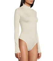 C&V Chelsea & Violet Lurex Mock Neck Bodysuit