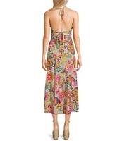 C&V Chelsea & Violet Paisley Printed Halter Midi Dress