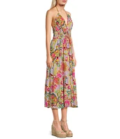 C&V Chelsea & Violet Paisley Printed Halter Midi Dress