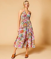 C&V Chelsea & Violet Paisley Printed Halter Midi Dress