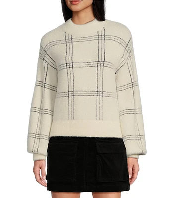 C&V Chelsea & Violet Plaid Eyelash Sweater