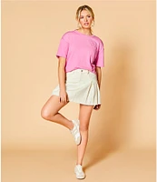 C&V Chelsea & Violet Pleated Denim Skirt