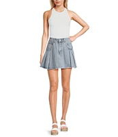 C&V Chelsea & Violet Pleated Denim Skirt