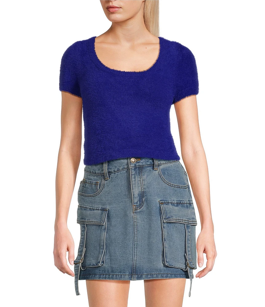 C&V Chelsea & Violet Short Sleeve Eyelash Sweater