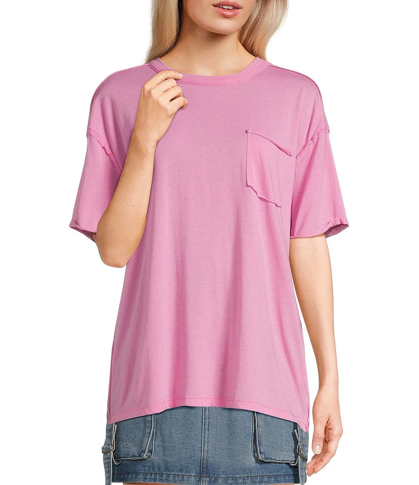 C&V Chelsea & Violet Short Sleeve Round Neck Burnout T-Shirt