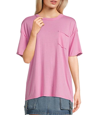 C&V Chelsea & Violet Short Sleeve Round Neck Burnout T-Shirt