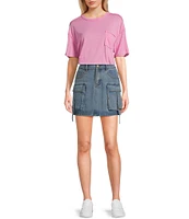 C&V Chelsea & Violet Short Sleeve Round Neck Burnout T-Shirt