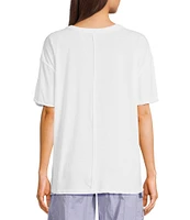 C&V Chelsea & Violet Short Sleeve Round Neck Burnout T-Shirt