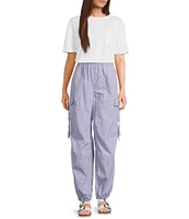 C&V Chelsea & Violet Short Sleeve Round Neck Burnout T-Shirt