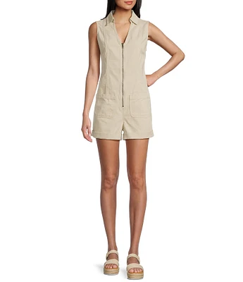 C&V Chelsea & Violet Sleeveless Rolled Hem Denim Romper