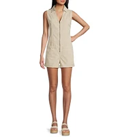 C&V Chelsea & Violet Sleeveless Rolled Hem Denim Romper