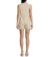 C&V Chelsea & Violet Sleeveless Rolled Hem Denim Romper