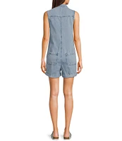 C&V Chelsea & Violet Sleeveless Rolled Hem Denim Romper