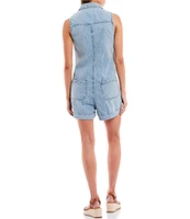 C&V Chelsea & Violet Sleeveless Rolled Hem Denim Romper