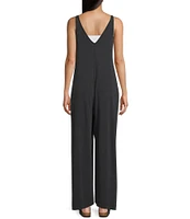 C&V Chelsea & Violet Sleeveless V-Neck Waistless Jumpsuit