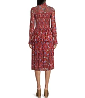 C&V Chelsea & Violet Smocked Floral Midi Dress