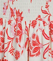 C&V Chelsea & Violet Square Neck Sleeveless Tiered Floral Tropical Print Maxi Dress