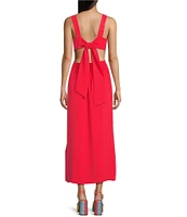 C&V Chelsea & Violet Square Neck Tie Back Maxi Dress