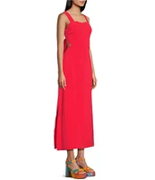 C&V Chelsea & Violet Square Neck Tie Back Maxi Dress