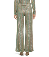 C&V Chelsea & Violet Stripe Sequin Flare Leg Coordinating Pants