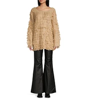 C&V Chelsea & Violet Oversized Tassel Sweater