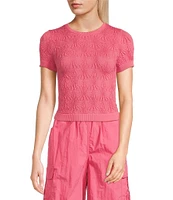 C&V Chelsea & Violet Textured Floral Seamless T-Shirt