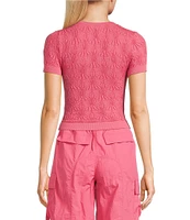 C&V Chelsea & Violet Textured Floral Seamless T-Shirt