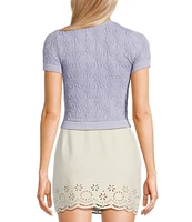 C&V Chelsea & Violet Textured Floral Seamless T-Shirt
