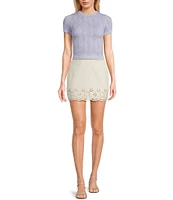 C&V Chelsea & Violet Textured Floral Seamless T-Shirt