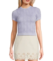 C&V Chelsea & Violet Textured Floral Seamless T-Shirt