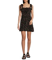 C&V Chelsea & Violet Tie Shoulder Ditsy Floral Print Dress